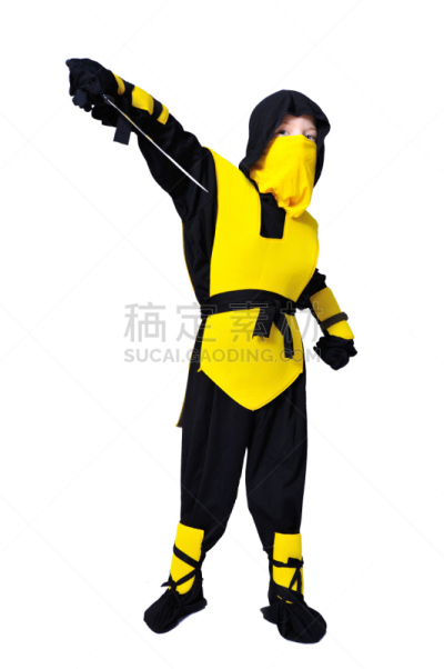 套装,刀,忍者,肖像,男孩,黄色,充满的,数字7,面具,生长