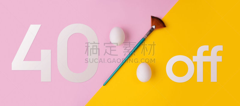 粉色,概念,百分比号,留白,黄色背景,舞台妆,粉饼,粉底,现代,面粉