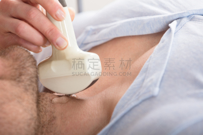 超声波,甲状腺,男人,喉咙,水平画幅,阳极,肿瘤学,特写,喉部检查,技术