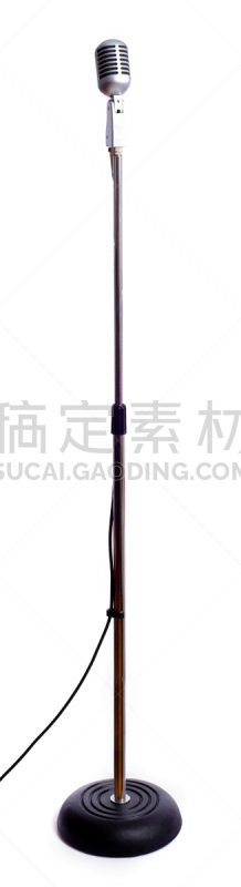 麦克风,白色,垂直画幅,留白,古董,银色,全景,古老的,古典式,白色背景