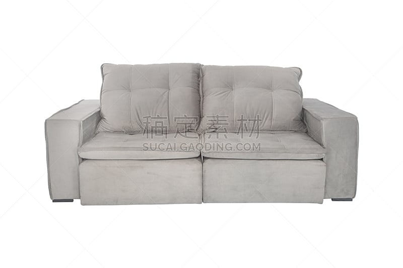 灰色,沙发,现代,羊皮,白色背景,分离着色,视角,一个物体,背景分离,纺织品