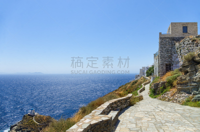 希腊,街道,锡弗诺斯,基克拉迪群岛,岛,旅途,简单,涂料,地中海,户外