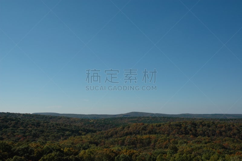 天空,秋天,蓝色,万里无云,肖尼,州立公园,水平画幅,山,岩石,时间