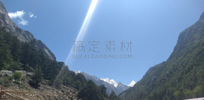 丁达尔效应,水平画幅,山,雪,无人,全景,日光,生活方式,户外,太阳