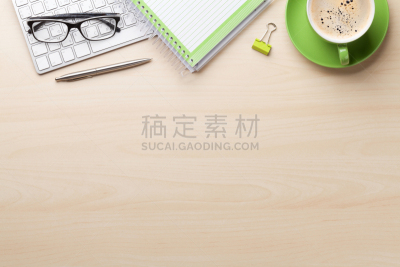 办公室,书桌,格记录纸,桌面射击,留白,笔记本电脑,水平画幅,高视角,文档,咖啡