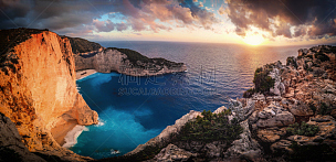 希腊,全景,扎金索斯,海湾,创造力,水,天空,美,水平画幅,夏天