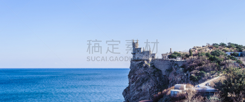 悬崖,雅尔塔,乌克兰,阿卢普卡,城堡,哥特式风格,燕子,南,动物的巢,建造