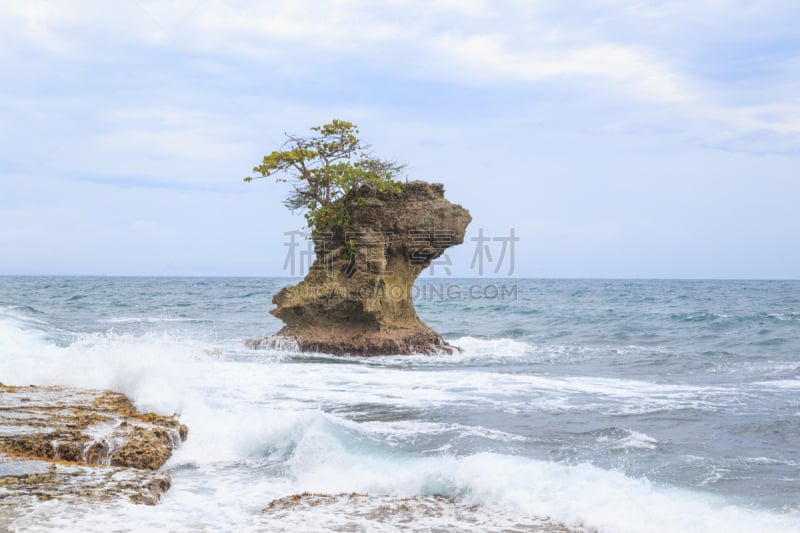 哥斯达黎加,岩层,曼萨尼约,水,天空,水平画幅,无人,古老的,异国情调,户外