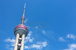 东方明珠塔,上海,天空,留白,未来,水平画幅,无人,当地著名景点,户外,浦东