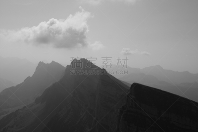 托根伯格山谷,跳崖,定点跳伞,圣加仑郡,水平画幅,无人,夏天,户外,瑞士阿尔卑斯山,山脊