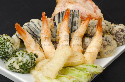明虾,日本,蔬菜,天麸罗,炸制食物,多样,香菇,棒球运动员,开胃品,海产
