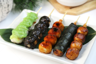 串肉签,团子,多样,水平画幅,芝麻,无人,团子饺子,日本,甜米糕,日本点心