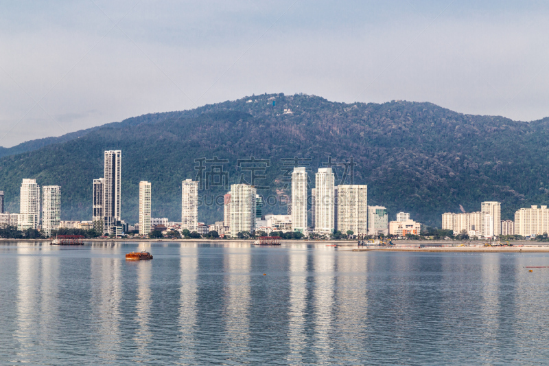 都市风景,海峡,槟榔屿岛,马六甲州,渡轮,著名景点,客轮,户外,天空,建筑