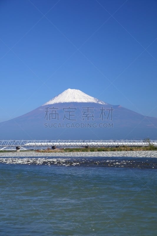 新干线,富士山,东海道新干线,铁路桥,超慢镜,垂直画幅,水,天空,里山,雪