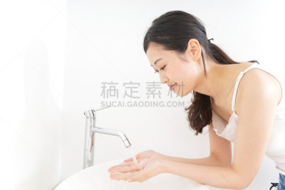 青年女人,水,青少年,半身像,彩妆,spa美容,日本人,白色,人的脸部