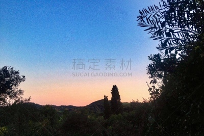 好莱坞山,在上面,光,数字1,黎明,彩色背景,多盘加峡谷,环境,橙色,简单