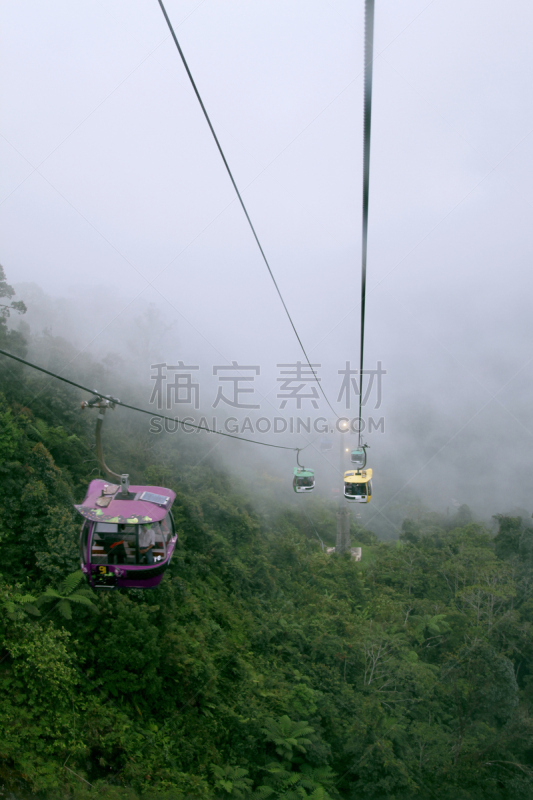 空中走廊,风景,缆车,电缆,垂直画幅,天空,无人,热带雨林,户外,马来西亚