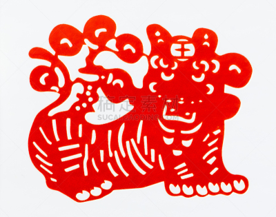 动物,虎,传统,春节,虎年,纸,切断
