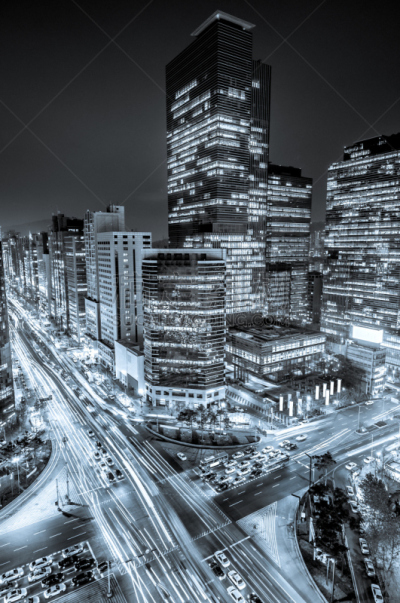 交通,江南区,首尔,垂直画幅,夜晚,无人,户外,都市风景,夜生活,韩国
