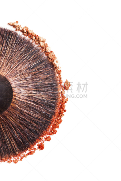 碾碎了的,橙色的眼影,化妆刷,垂直画幅,美,留白,彩妆,橙色,无人,抽象