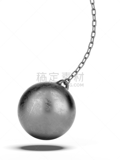 拆房球,垂直画幅,机敏,奴隶,犯人,绘画插图,符号,拆毁的,钢铁,责任