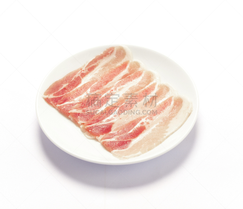 盘子,切片食物,猪肉,白色,涮涮锅,格子烤肉,水平画幅,无人,膳食,特写