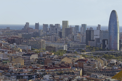 巴塞罗那,城市天际线,安东尼奥·高迪,水平画幅,地形,无人,全景,户外,西班牙