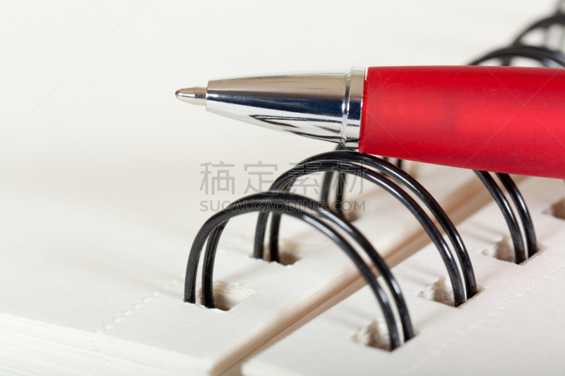水笔,螺旋记事本,办公室,空白的,留白,办公用品,纸玩偶,水平画幅,无人,笔记本