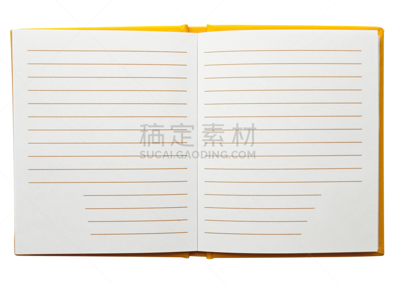 空白的,笔记本,留白,办公用品,水平画幅,无人,白色背景,背景分离,轮廓,书页
