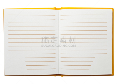 空白的,笔记本,留白,办公用品,水平画幅,无人,白色背景,背景分离,轮廓,书页