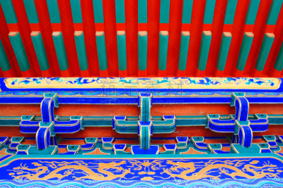 大特写,泰国,chinese temple dog,红色,水平画幅,绿色,无人,蓝色,黄色,建筑特色