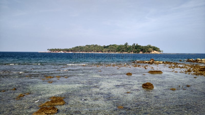 罗斯岛,安达曼和尼科巴群岛,水平画幅,无人,海景,户外,岛,印度,摄影,树