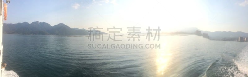 广岛县,渡轮,全景,日本,船,海洋,平衡折角灯,白昼,海湾,靠近