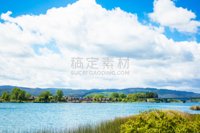 河流,自然,水,天空,水平画幅,绿色,地形,无人,蓝色,南