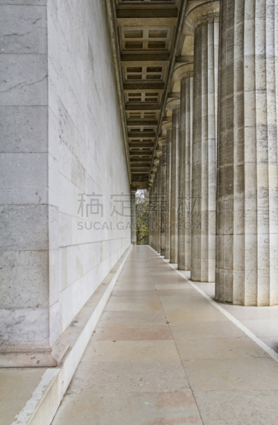 瓦尔哈拉殿堂纪念,垂直画幅,石墙,外立面,无人,传统,寺庙,古老的,户外,石材
