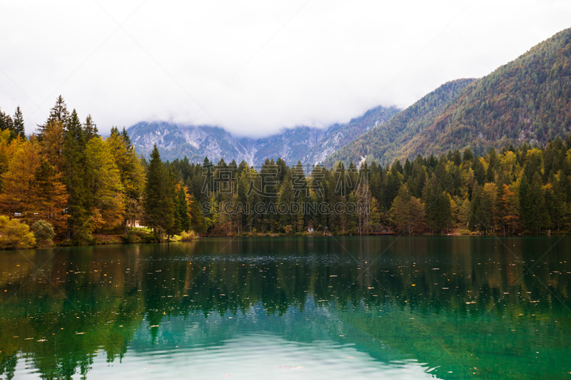 湖,山,风景,秋天,水,美,水平画幅,julian alps,无人,户外