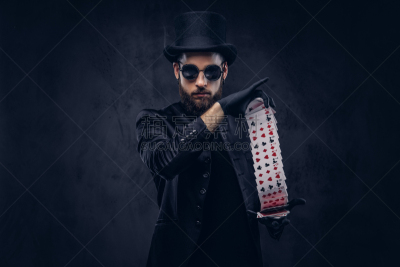 魔术师,纸牌,进行中,魔术,艺术家,性格,错觉,仅男人,仅成年人,理发师