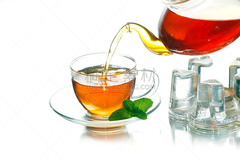 茶杯,饮料,红色,热,白色背景,概念,杯,图像,液体,茶壶
