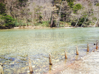 山,河流,梓川,上高地国家公园,长野县,水平画幅,无人,日本,户外,摄影