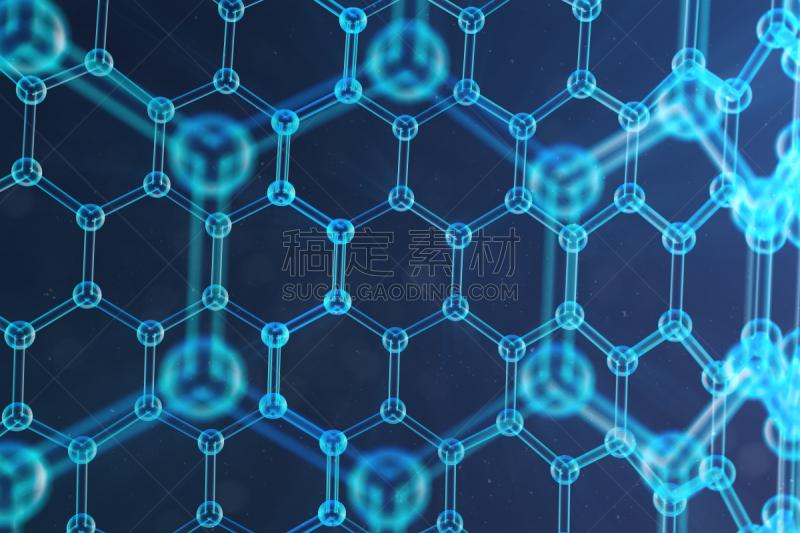 绘画插图,概念,石墨烯,科学,三维图形,分子结构,六边形,原子,纳米技术,几何形状