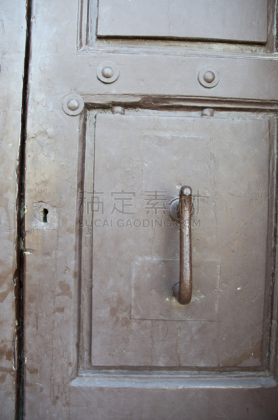 达芬奇,古典式,铁,木制,门,把手,锁眼,恩波利,垂直画幅,褐色
