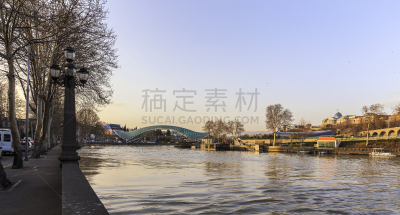 第比利斯,桥,玻璃,纪念碑,水,天空,美,未来,水平画幅