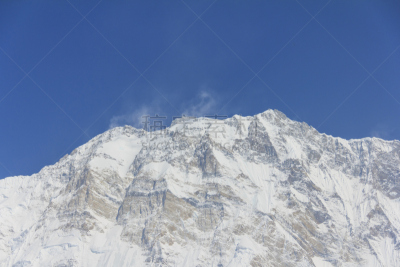 安娜普娜山脉群峰,雪,喜马拉雅山脉,尼泊尔,山顶,天空,蓝色,一只动物,大本营,勒马前行