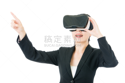 眼镜,显示器,耳麦,女商人,亚洲,网络空间,套装,白色,防护镜,衬衫