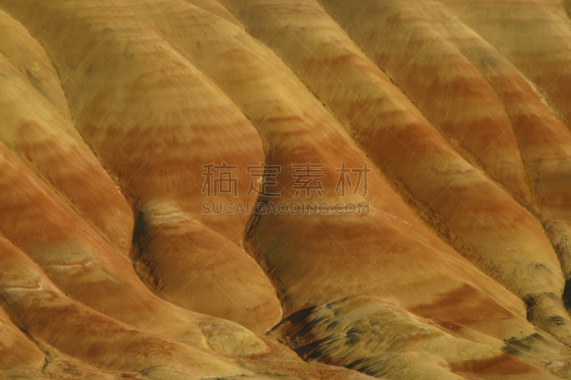 画山,卡尔顿山国家纪念碑,约翰日国家纪念馆,化石遗址,小丘,美,俄勒冈州,俄勒冈郡,水平画幅,纹理效果