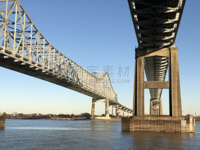 纽奥尔良,桥,路易斯安那州,东亚,约旦河西岸,河岸,伦敦城,密西西比河,天空,通勤者