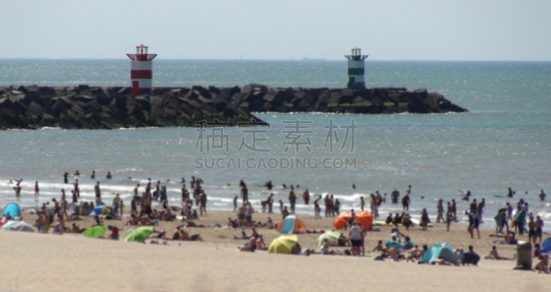 欧洲,海牙,荷兰南部,斯海弗宁恩,荷兰,海滩,大西洋,2018,海滩度假,夏天