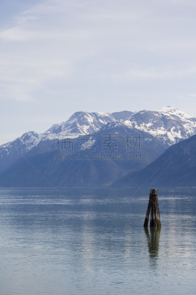 海恩司,阿拉斯加,垂直画幅,水,宁静,高个子,雪,无人,户外,高大的