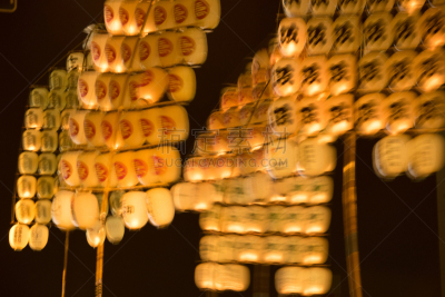 秋田关东节,传统,民间音乐,力量,夜晚,无人,灯笼,2015年,图像,夏天