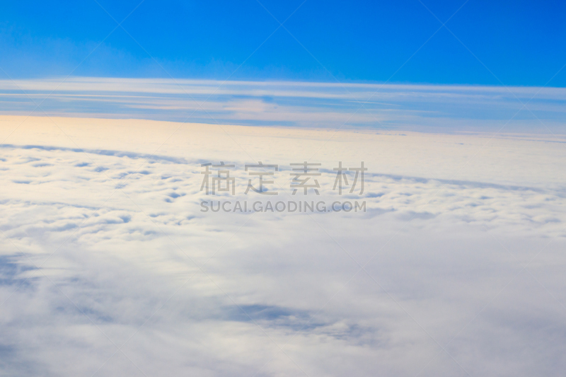 云,自然美,飞机,天空,白色,蓝色,看风景,云景,自由,风